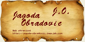 Jagoda Obradović vizit kartica